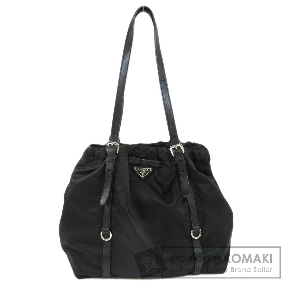 Prada logo tote bag jacquard Black